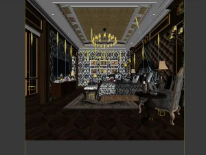 bedroom - european style -9440 3D Model