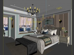 bedroom - european style -9441 3D Model