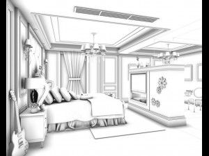 bedroom - european style -9442 3Dモデル