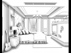 bedroom - european style -9442 3Dモデル
