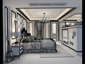 bedroom - european style -9442 3Dモデル