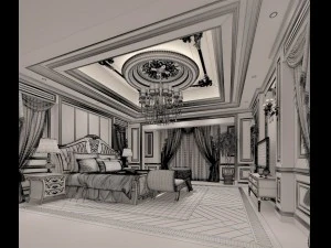 bedroom - european style -9452 3D Model