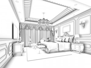 bedroom - european style -9453 3D 모델