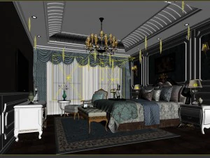 bedroom - european style -9453 3D Model