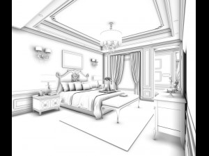 bedroom - european style -9455 Modelo 3D