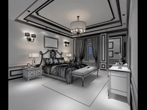 bedroom - european style -9455 3D Model