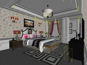 bedroom - european style -9455 3D Model