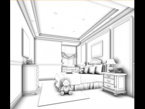 bedroom - pastoral style -9401 3Dモデル