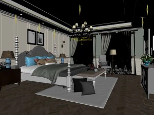 bedroom - modern style -9401 3D Model
