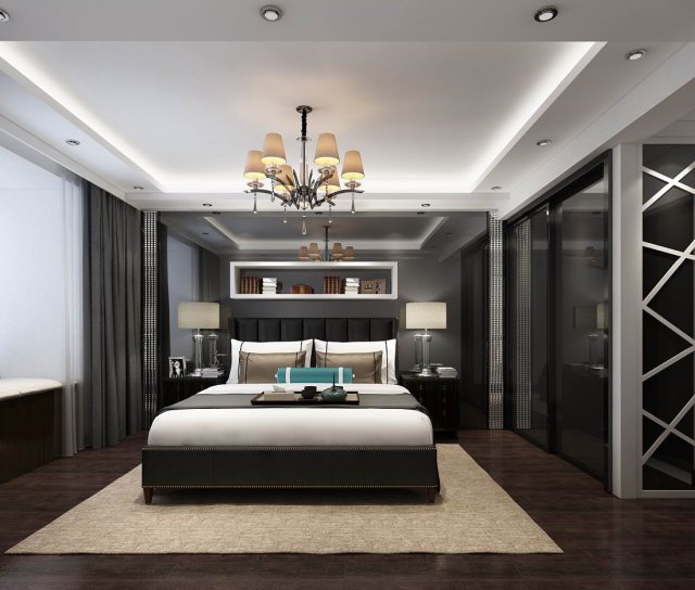 bedroom - modern style -9404 Modèle 3D .c4d .max .obj .3ds .fbx .stl .blend 