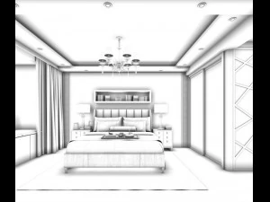 bedroom - modern style -9405 3D Model
