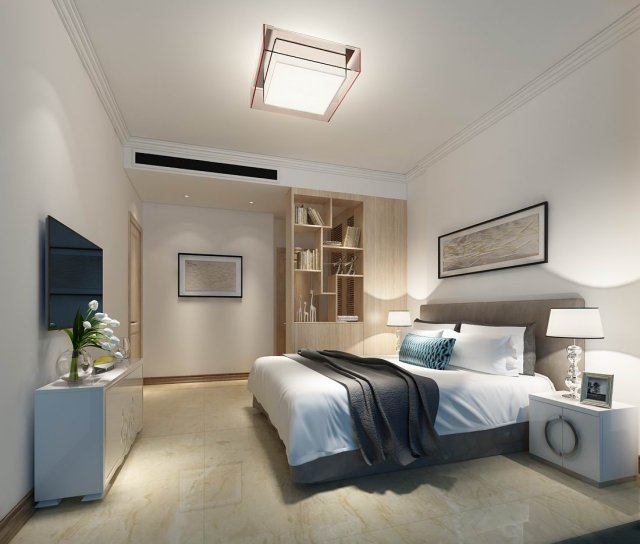 bedroom - modern style -9406 Modelo 3D .c4d .max .obj .3ds .fbx .stl .blend