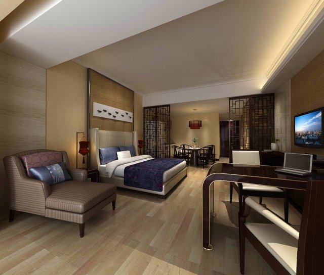 bedroom - modern style -9408 3D Model .c4d .max .obj .3ds .fbx .stl .blend