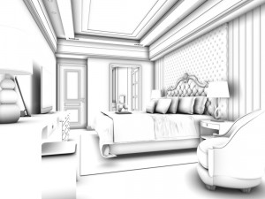 bedroom - modern style -9413 Modello 3D