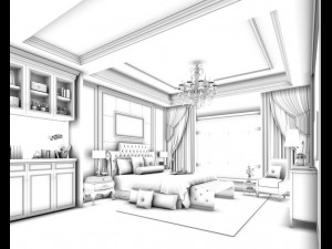 bedroom - contemporary - 9417 Modello 3D