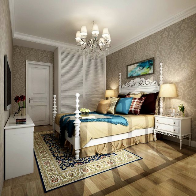bedroom - modern style - 9418 3D Model .c4d .max .obj .3ds .fbx .stl .blend 