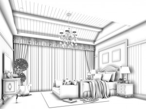 bedroom - modern style-9420 Modello 3D