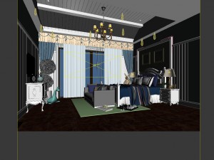 bedroom - modern style-9420 Modello 3D