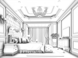 bedroom - modern style -9423 Modello 3D