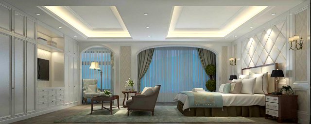 bedroom - modern style - 9424 3D 模型 .c4d .max .obj .3ds .fbx .stl .blend 