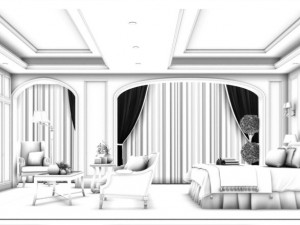 bedroom - modern style - 9424 3D 模型