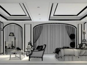 bedroom - modern style - 9424 3D Model