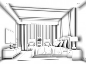 bedroom - modern style -9429 Model 3D