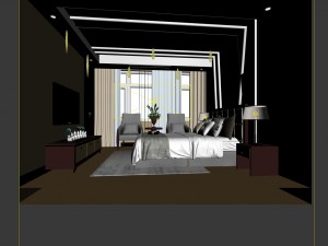 bedroom - modern style -9429 Model 3D