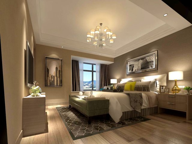 bedroom - modern style - 9432 3D 模型 .c4d .max .obj .3ds .fbx .stl .blend 