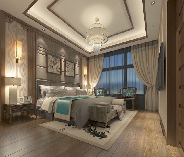 bedroom - contemporary - 9434 3D मॉडल .c4d .max .obj .3ds .fbx .stl .blend 