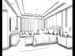 bedroom - modern style -9441 3D Model