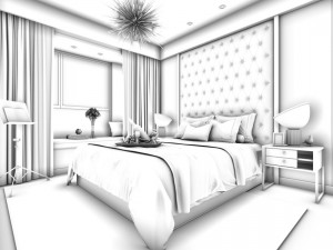 bedroom - modern style -9443 3D Модель