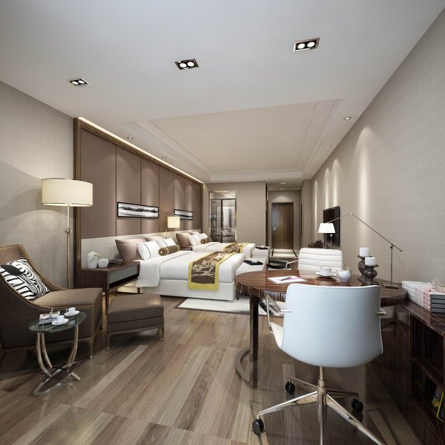bedroom - modern style -9446 3D Model .c4d .max .obj .3ds .fbx .stl .blend 