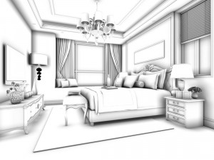bedroom - modern style -9447 Modello 3D