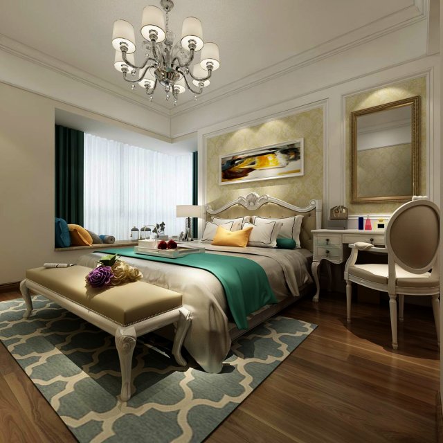bedroom - modern style - 9448 3D Modell .c4d .max .obj .3ds .fbx .stl .blend 