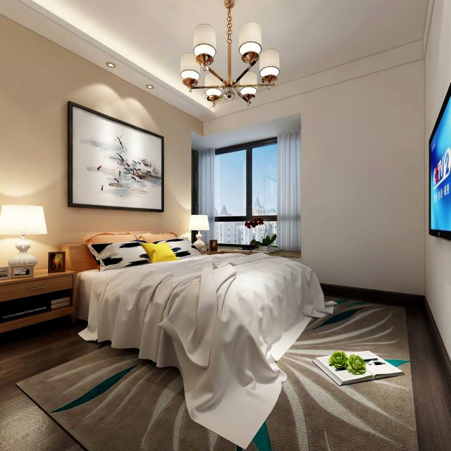 bedroom - modern style -9449 Modelo 3D .c4d .max .obj .3ds .fbx .stl .blend 
