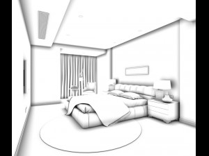 bedroom - modern style -9456 Modèle 3D