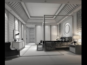 bedroom - chinese style -9402 Modèle 3D