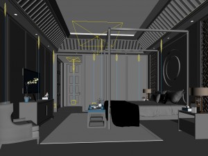 bedroom - chinese style -9402 Modèle 3D