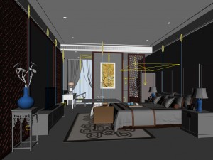 bedroom - chinese style -9403 3D Model