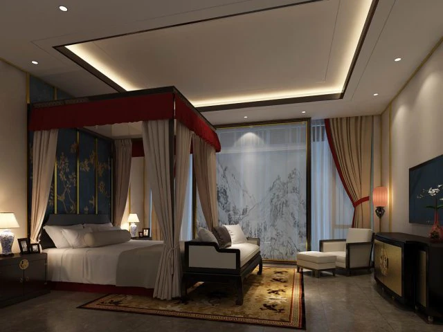 bedroom - chinese style -9405 3D Model .c4d .max .obj .3ds .fbx .stl .blend 