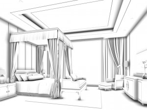 bedroom - chinese style -9405 Modelo 3D