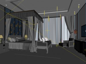 bedroom - chinese style -9405 Modelo 3D