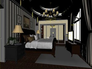 bedroom - chinese style -9407 3D Model