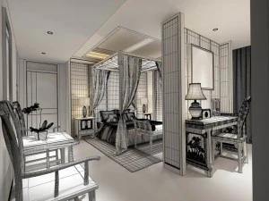 bedroom - chinese style -9412 3D Model