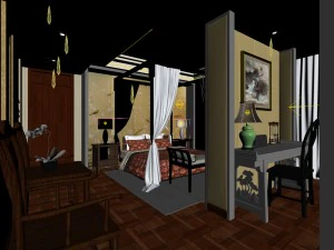 bedroom - chinese style -9412 3D Model