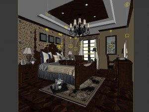 bedroom - chinese style -9418 3D Модель