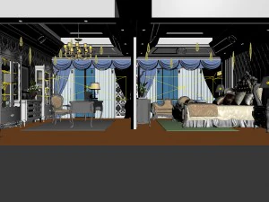 bedroom - chinese style -9420 3D Model