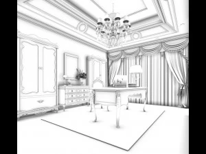 bedroom - chinese style -9420 3D Model