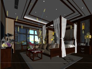 bedroom - chinese style -9422 Modèle 3D